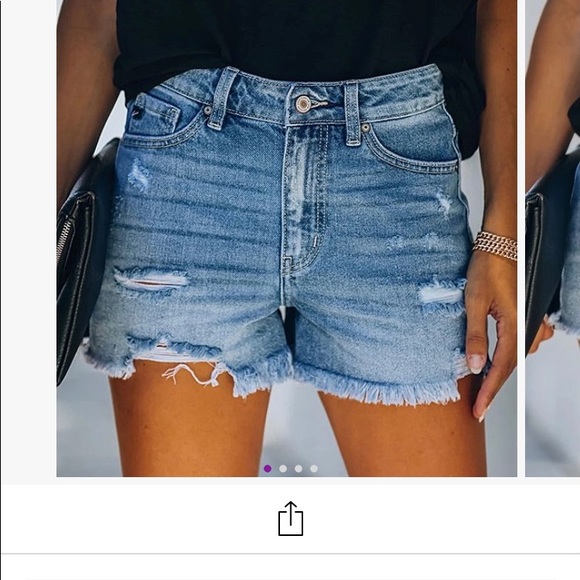 Distressed jean shorts size L NWT - Picture 2 of 3